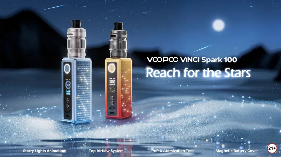 A Celestial Vaping Journey with the VOOPOO VINCI Spark100: Starlight Animations and a Brand New Tank